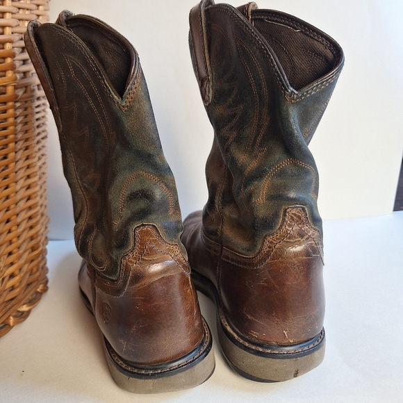 Ariat Sierra Leather Cowboy Boots With Stitching Rugged Quality Size 10.5 - Picture 6 of 7